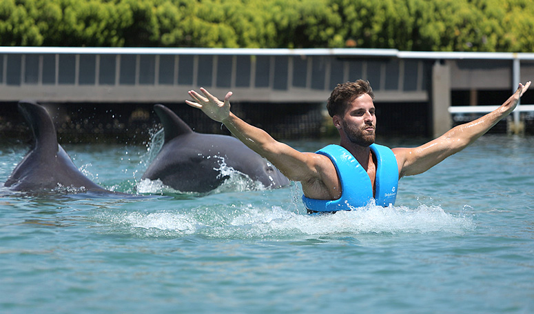 Preparing for dolphin footpush