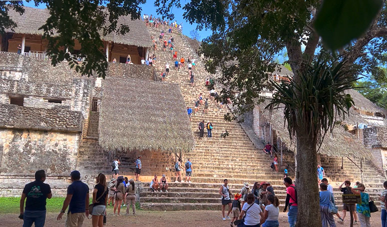 Ek Balam Acropolis climbing