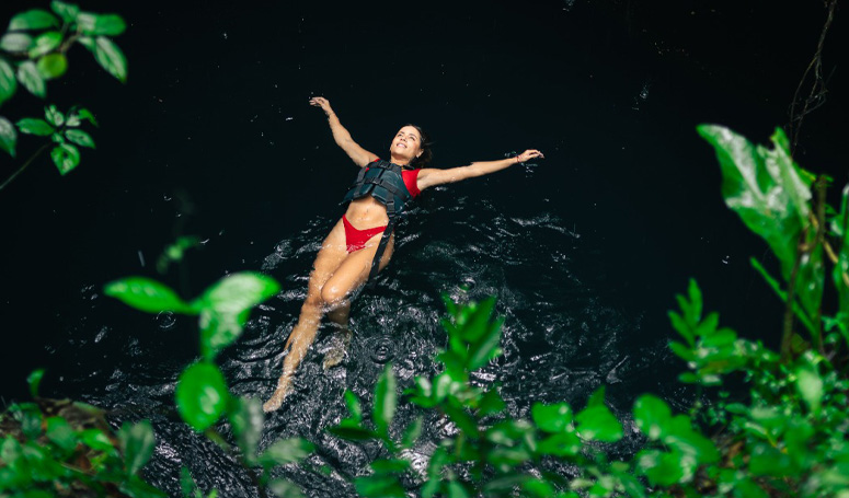 Cenote swimming in Puerto Morelos