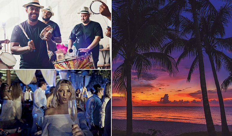 Party at Isla Mujeres with cuban band
