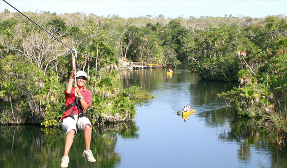 Zipline in Tankah Park