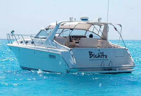 A bordo del bote Sea Ray o bichito