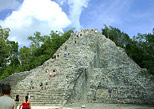 Coba pyramid climb